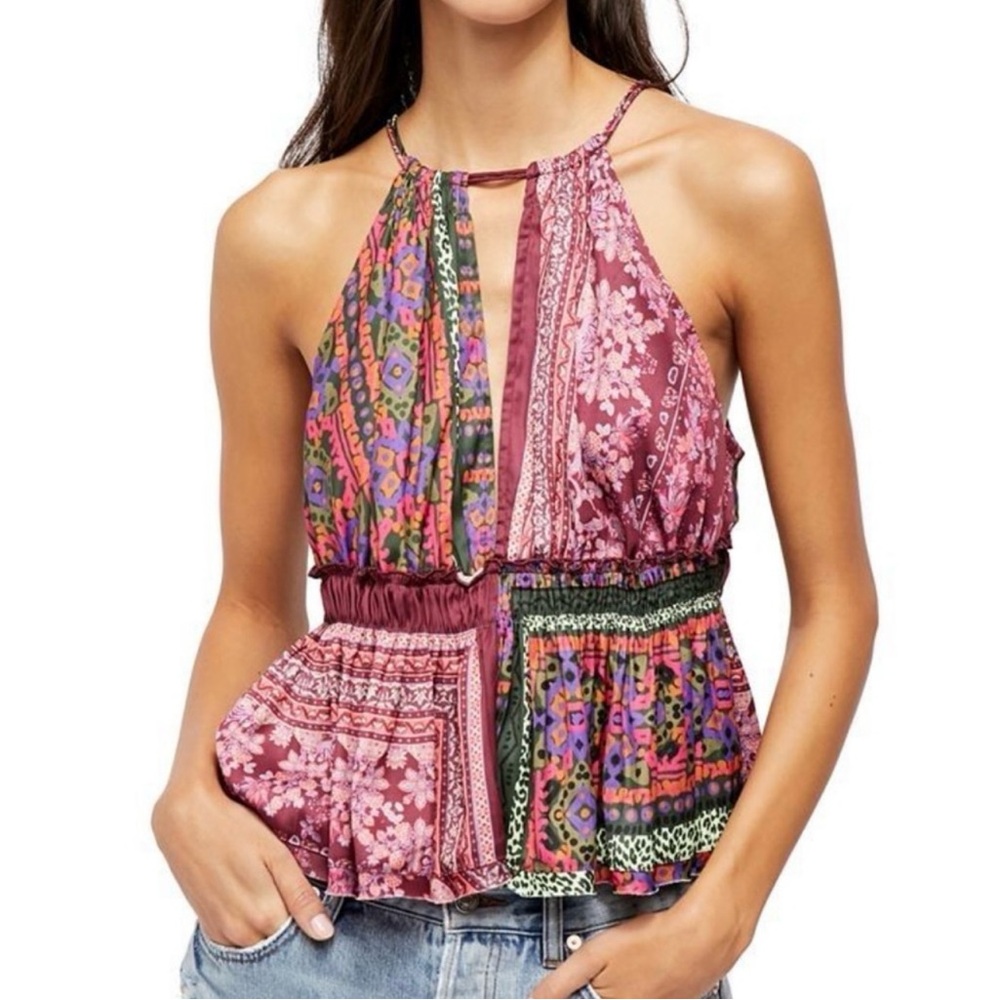 Free People Womens XL Bellini Patchwork Tank READ DESCRIPTION